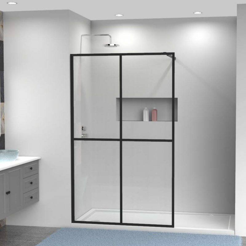 Frameless Bathroom Silk Screen Printed Black Frame Tempered Glass - Image 5